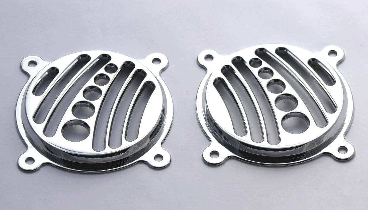 2504-1] Chrome-E-O Street Glide Fairing Speaker Grills Chrome