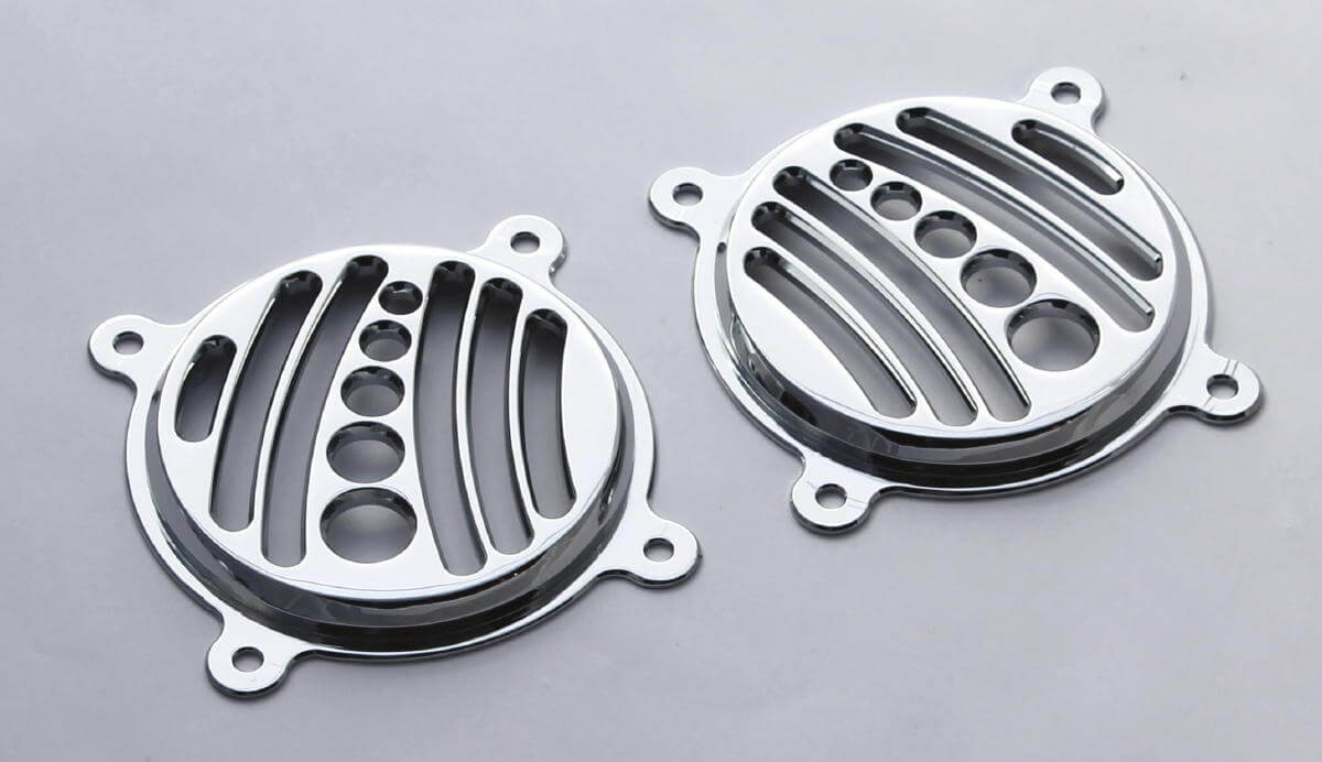 2504-1] Chrome-E-O Street Glide Fairing Speaker Grills Chrome